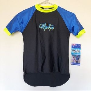 Blue Rashguard Short Sleeve Shirt SPF 100 Size 10